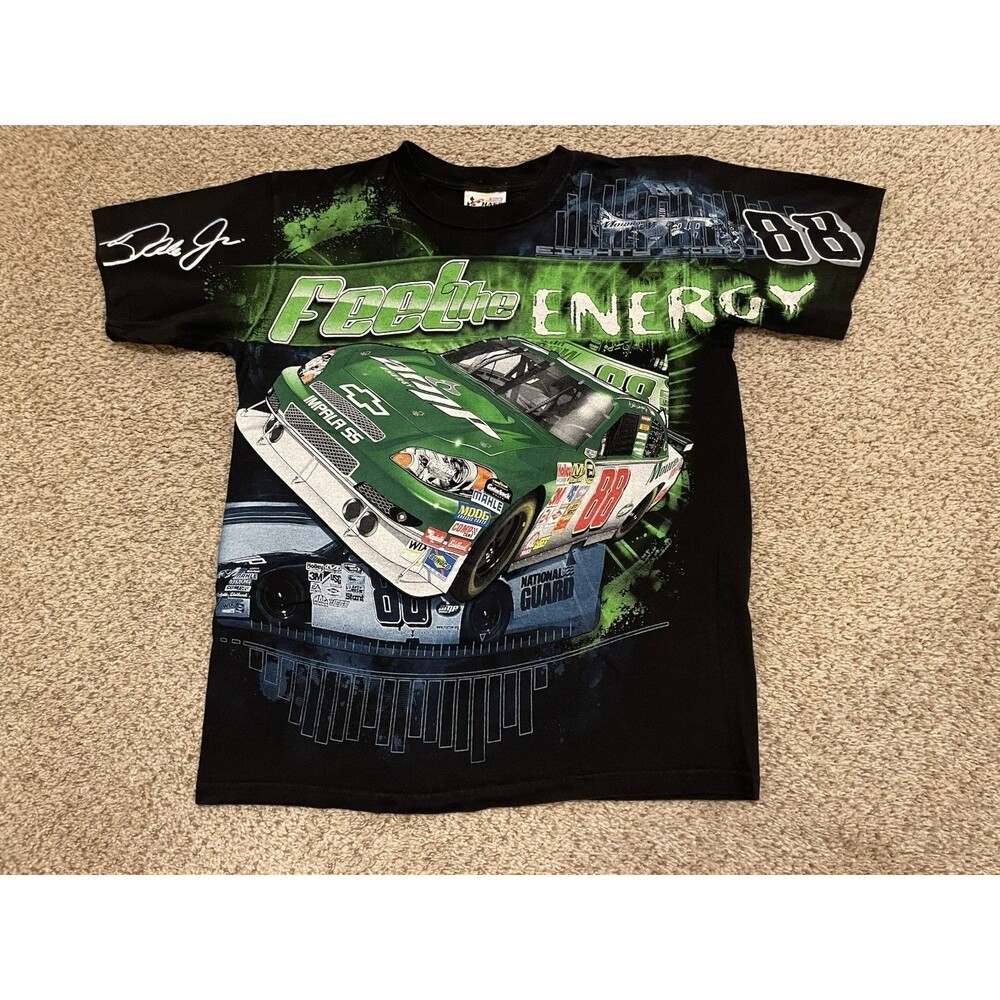 VTG Dale Earnhardt Jr 88 Mens Graphic Racing T Shirt Sz M All Over Print Nascar
